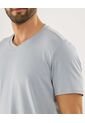 Camiseta Para Hombre Manga Corta Cuello V Color Gris Marca Ostu #60091731 de Ostu