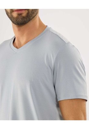 Camiseta Para Hombre Manga Corta Cuello V Color Gris Marca Ostu #60091731