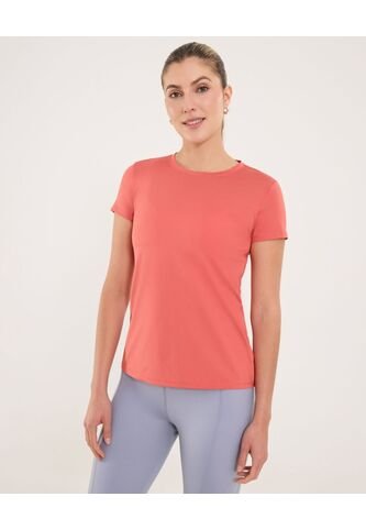 Camiseta Para Mujer Manga Corta Cuello Redondo Color Coral Marca Ostu #40092516 Ostu