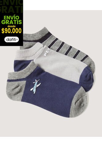 Medias Infantil Niño Invisible Algodon Color Negro Marca Ostu #80980081 Ostu