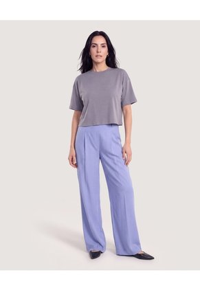 Pantalón Palazzo Fluido  Para Mujer Azul Ostu