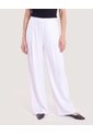 Pantalón Palazzo Fluido  Para Mujer Blanco Ostu de Ostu
