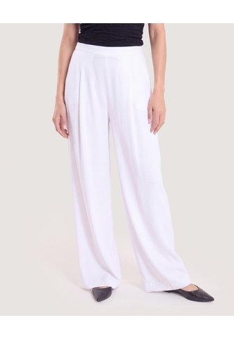 Pantalón Palazzo Fluido  Para Mujer Blanco Ostu Ostu