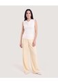 Pantalón Palazzo Fluido  Para Mujer Beige Ostu de Ostu