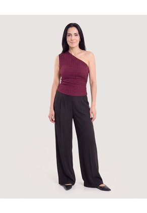 Pantalón Palazzo Fluido  Para Mujer Negro Ostu