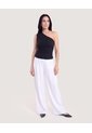 Pantalón Palazzo Fluido  Para Mujer Blanco Ostu de Ostu