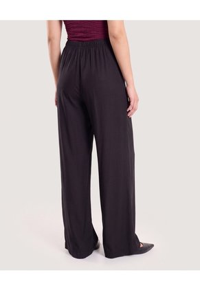 Pantalón Palazzo Fluido  Para Mujer Negro Ostu