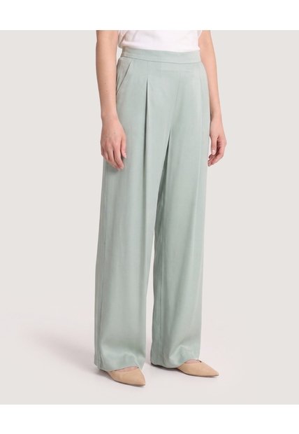Pantalón Palazzo Fluido  Para Mujer Verde Ostu