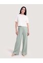 Pantalón Palazzo Fluido  Para Mujer Verde Ostu de Ostu