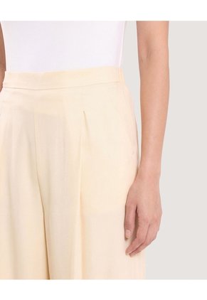 Pantalón Palazzo Fluido Para Mujer Beige Ostu