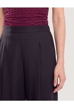 Pantalón Palazzo Fluido  Para Mujer Negro Ostu