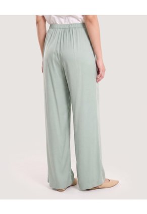 Pantalón Palazzo Fluido  Para Mujer Verde Ostu