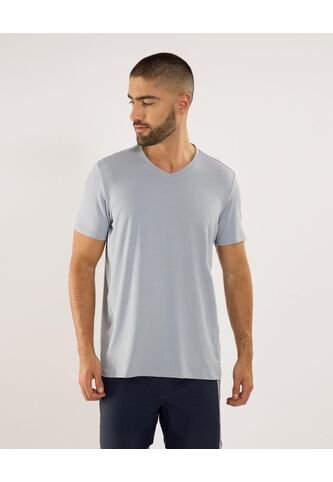 Camiseta Para Hombre Manga Corta Cuello V Color Gris Marca Ostu #60091731 Ostu