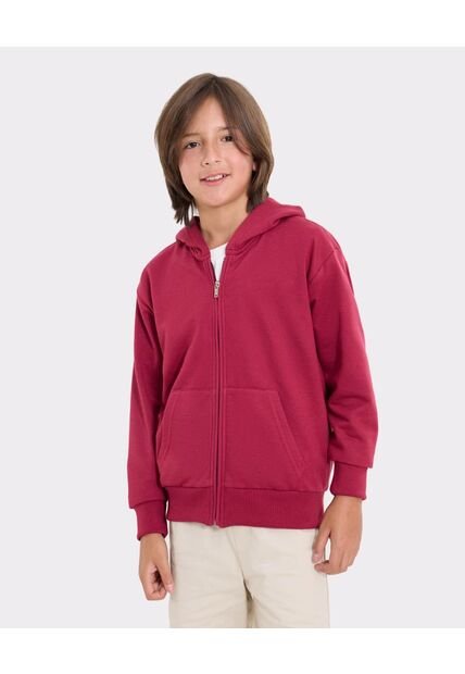 Buzo  Infantil Niño Zipper Color Vino Marca Ostu #80060191