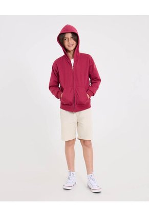 Buzo  Infantil Niño Zipper Color Vino Marca Ostu #80060191
