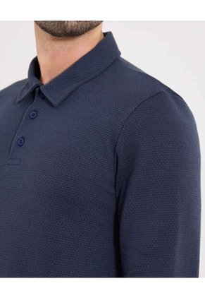 Polo  Para Hombre M/L Cuello Maquina Sin Bolsillo Color Azul Marca Ostu #60110860