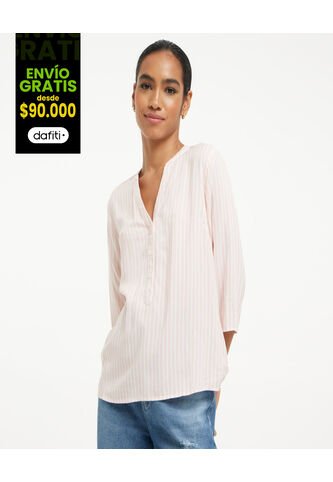 Blusa Para Mujer Manga 3/4 Color Rosado  Marca Ostu #40120717 Ostu