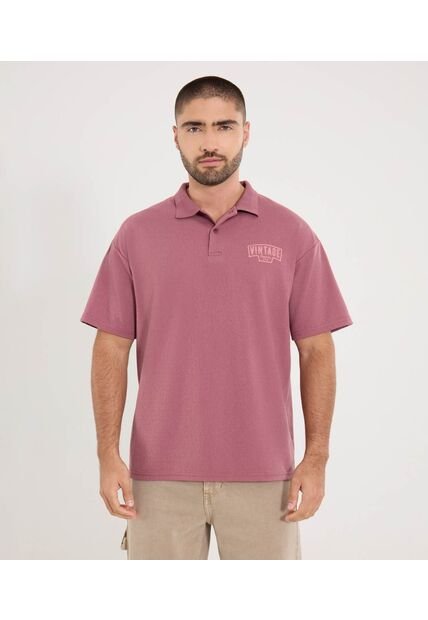 Polo Para Hombre Cuello Tejido Sin Bolsillo Color Vino Marca Ostu #60110820