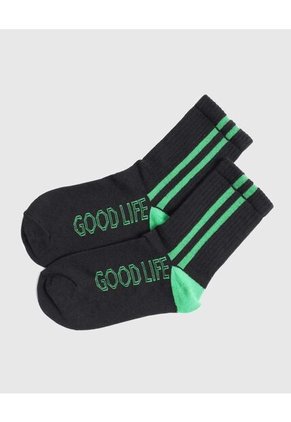 Medias Infantil Niño Caña Media Color Negro Marca Ostu #80980148