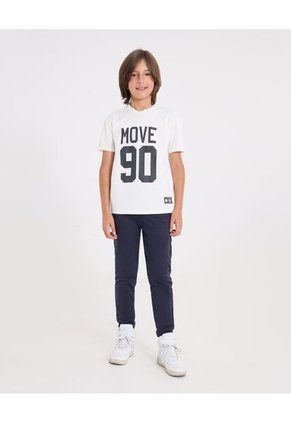 Camiseta  Infantil Niño Manga Corta Cuello Redondo Color Crema Marca Ostu #80090279