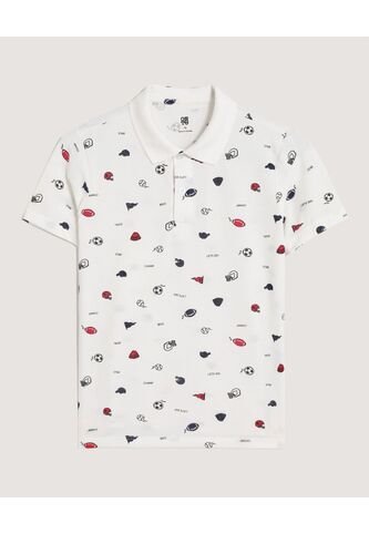 Polo  Infantil Niño Manga Corta Color Crema Marca Ostu #80110121 Ostu