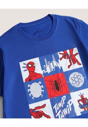 Camiseta  Infantil Niño Manga Corta Cuello Redondo Color Azul Marca Ostu #80090322