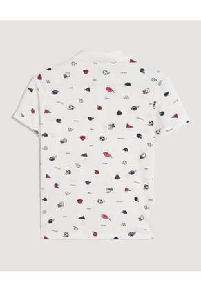 Polo  Infantil Niño Manga Corta Color Crema Marca Ostu #80110121