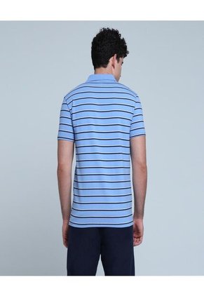 Polo Para Hombre Cuello Tejido Con Bolsillo Color Azul Claro Marca Ostu #60110610