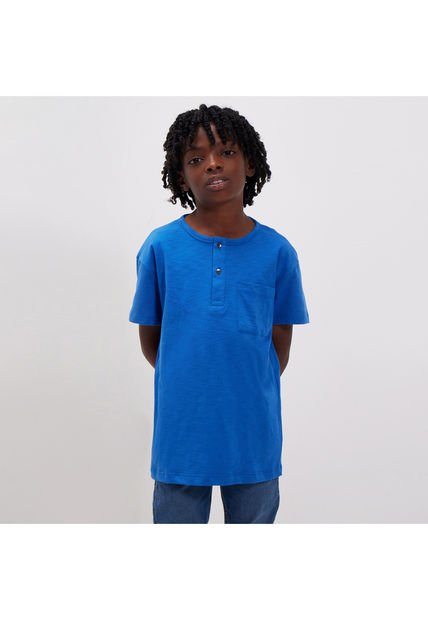 Camiseta Para Niño Manga Corta Color Azul  Marca Ostu #80090173