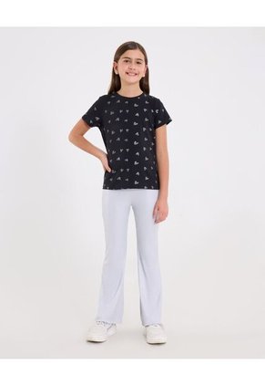 Camiseta  Infantil Niña Manga Corta Cuello Redondo Color Negro Marca Ostu #90090362