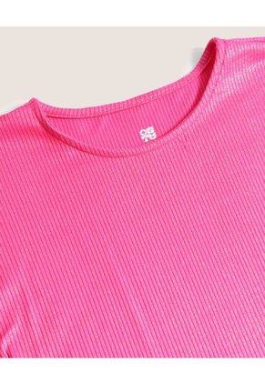 Camiseta  Infantil Niña Manga Corta Cuello Redondo Color Fucsia Marca Ostu #90090341