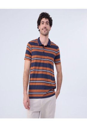 Polo Para Hombre Cuello Tejido Con Bolsillo Color Azul  Marca Ostu #60110717