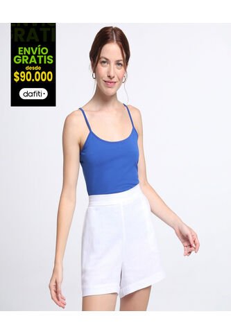 Top Para Mujer Cuello Redondo Color Azul  Marca Ostu #40220263 Ostu