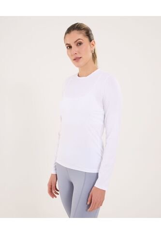 Camiseta Para Mujer Manga Larga Cuello Redondo Color Blanco Marca Ostu #40092378 Ostu