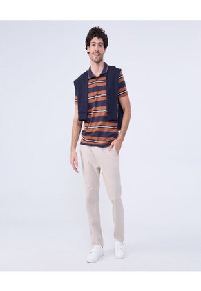 Polo Para Hombre Cuello Tejido Con Bolsillo Color Azul  Marca Ostu #60110717