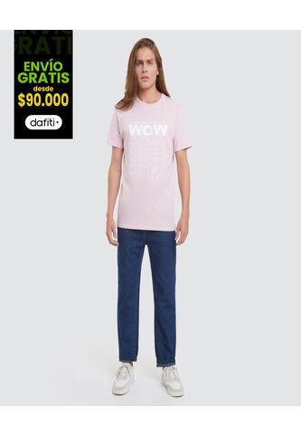 Camiseta Para Hombre Manga Corta Color Rosado  Marca Ostu #60090790 Ostu