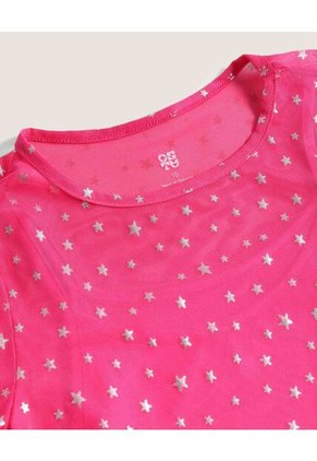Camiseta  Infantil Niña Manga Larga Cuello Redondo Color Fucsia Marca Ostu #90090358