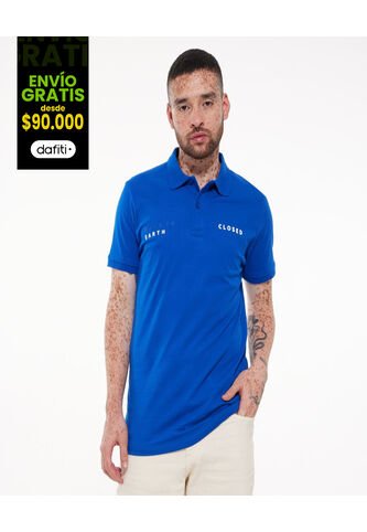 Polo Para Hombre Cuello Tejido Sin Bolsillo Color Azul  Marca Ostu #60110475 Ostu