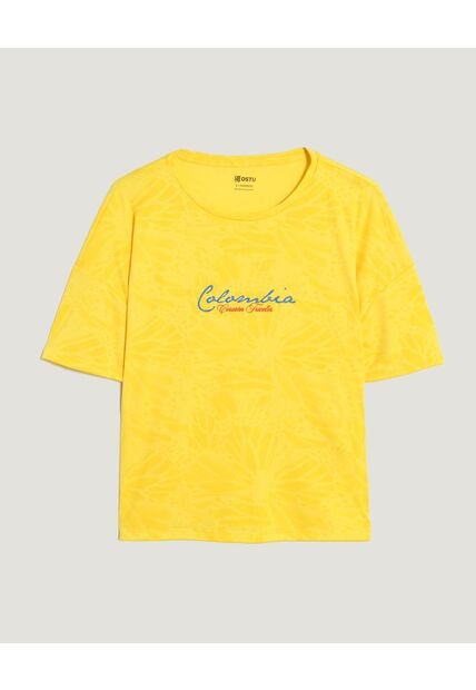 Camiseta Oversize De Colombia Mujer  Para Mujer Amarillo Ostu