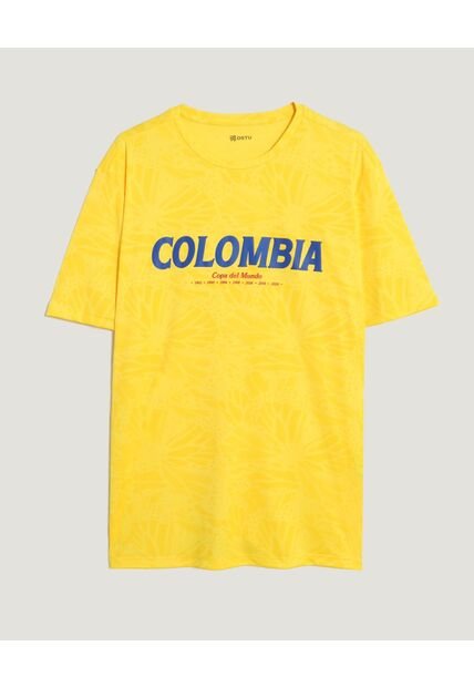 Camiseta De Colombia Texturizada Hombre  Para Hombre Amarillo Ostu