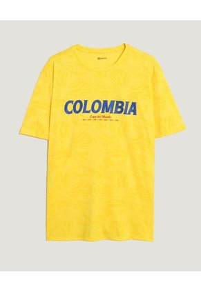 Camiseta De Colombia Texturizada Hombre Para Hombre Amarillo Ostu