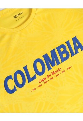 Camiseta De Colombia Texturizada Hombre Para Hombre Amarillo Ostu