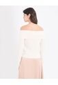 Saco Off Shoulder Con Cierre Frontal  Para Mujer Crema Ostu de Ostu