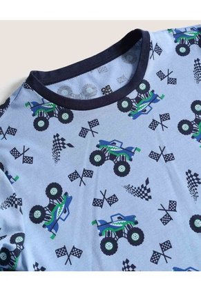 Pijama Estampada Para Niño Infantil Niño Azul Ostu