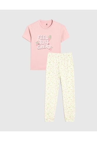 Pijama Infantil Niña M/C P/L Color Crema Marca Ostu #90040079 Ostu