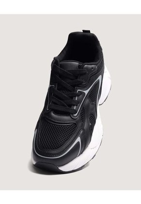 Tenis Chunky Con Paneles En Malla  Para Mujer Negro Ostu