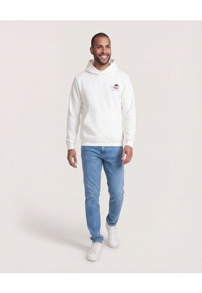 Buzo Hoodie Jack Skeleton Navideño Para Hombre Crema Ostu