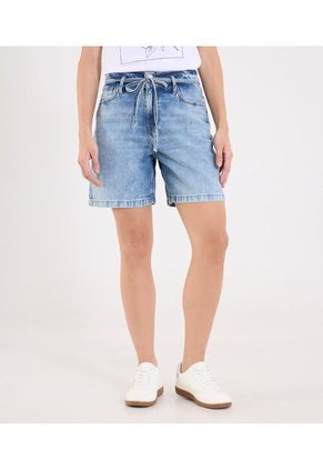 Bermuda Para Mujer Wide-Leg Color Azul Marca Ostu #40100109