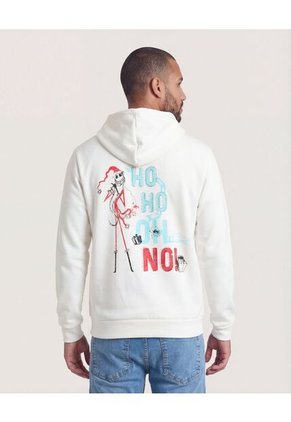 Buzo Hoodie Jack Skeleton Navideño Para Hombre Crema Ostu