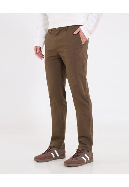 Pantalón Chino Con Elástico  Para Hombre Café Ostu
